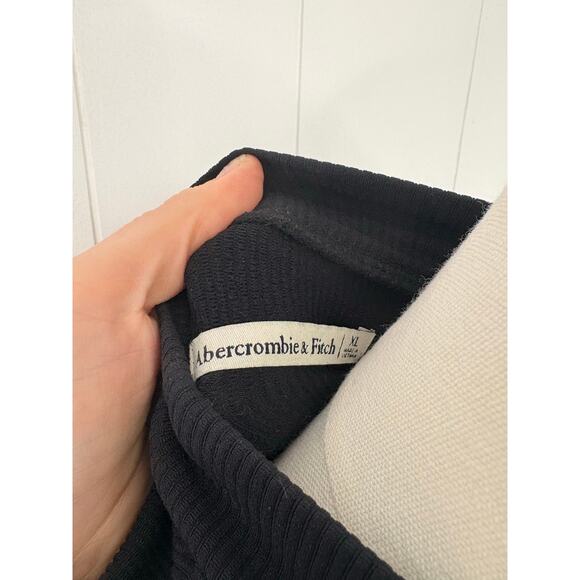 Abercrombie & Fitch Black Ribbed Sleeveless Mock Neck Midi Dress Womens Small - Picture 8 of 8